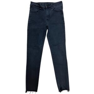 American Eagle Outfitters Women's Black Denim Jeans Raw
Hem Size 6 Regular